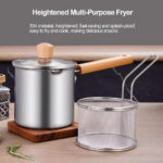 Tempura Fryer Pot with Basket Stainless Steel Double Bottom 14 cm  - Silver - Image 5
