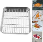 Premium Baking And Cooking Tray with Cooling Rack - Silver - Image 5