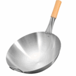 Stainless Steel Frying Pan With Wooden Handle – 34 cm