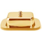 Butter Dish with Lid Stainless Steel - Golden