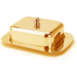 Butter Dish with Lid Stainless Steel - Golden - Image 2
