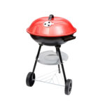 Football Style BBQ Grill with Moving Stand 17 Inch  – Red - Image 2