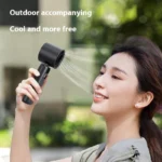 Handheld Fan Mini Fan with Digital Display – Black - Image 8