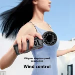 Handheld Fan Mini Fan with Digital Display – Black - Image 3