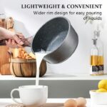 Hot Chef 16 cm Marble Coating Sauce Pan Non-Stick Cookware - Black - Image 3