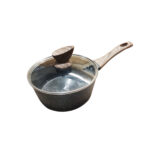 Hot Chef 16 cm Marble Coating Sauce Pan Non-Stick Cookware - Black