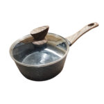 Hot Chef 18cm Marble Coating Sauce Pan Non-Stick Cookware - Black