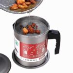 Oil Strainer Container with Lid and Fine Mesh Filter 1.4 L– Stainless Steel - Image 4
