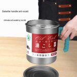 Oil Strainer Container with Lid and Fine Mesh Filter 1.4 L– Stainless Steel - Image 3