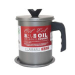 Oil Strainer Container with Lid and Fine Mesh Filter 1.4 L– Stainless Steel