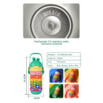 Kids Math Water Bottle with Silicone Spout Stainless Steel 430 Ml - Green - Image 5
