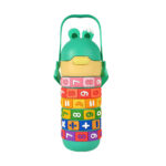 Kids Math Water Bottle with Silicone Spout Stainless Steel 430 Ml - Green
