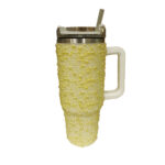 Crystal Bling Quencher Tumbler with Straw – 1200 ml Lemon Gold