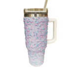Crystal Bling Quencher Tumbler with Straw – 1200 ml Lavender Shine