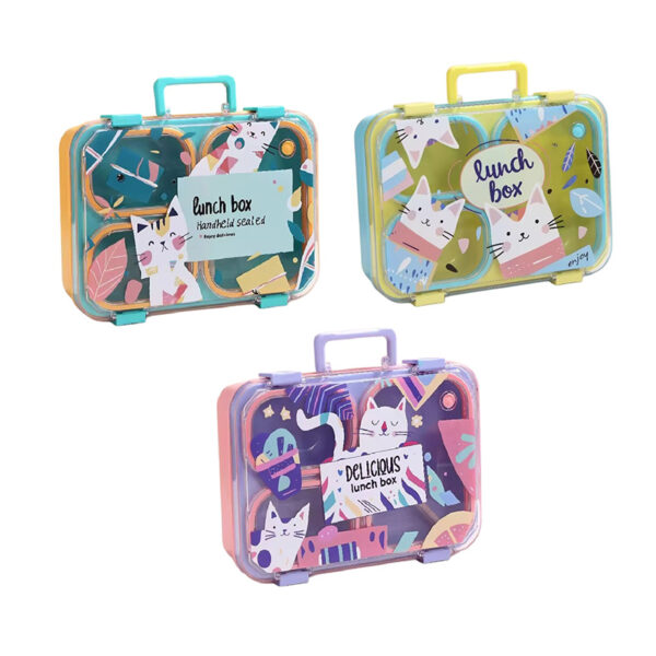 UV Printed 3-Grid Bento Lunch Box – 950 ml