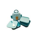 Kids Cartoon Handle Lunch Box  2-Compartment with Spoon 1150 ml - 4 Colour Choices  - Image 3