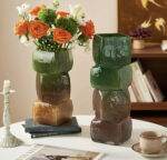 Decoration Gradient Geometric Glass Vase Set of 2 - Image 2