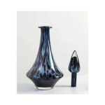 Transparent Glass Vase Leopard Print Set of 2  - Navy Dark Blue - Image 3