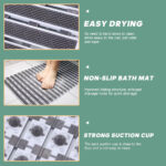 Non-Slip Bathtub & Shower Mat – 4 Colours Options ^ Grey White Green Beige  ^ - Image 8