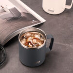 TYESO Coffee Mug  With Lid & Handle 400 ml Stainless Steel - 5 Colours Choices  - Image 7