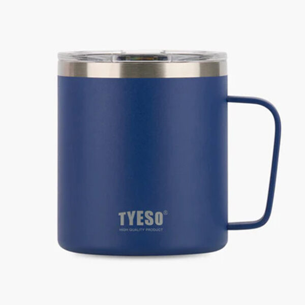 TYESO Coffee Mug With Lid & Handle 400 ml Stainless Steel – 5 Colours Choices