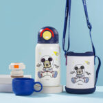 Disney Water Bottle With Leather Case ( Ss ) With Straw Lid Insulated – 500 ml - 1 Pc Price – 4 Cute Variants   - Image 4
