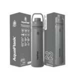 Aquaflask Wide Mouth Sports Lid Bottle – 22oz Stone Gray