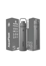 Aquaflask Wide Mouth Sports Lid Bottle – 22oz Stone Gray