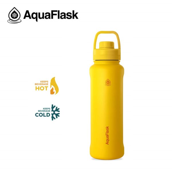 Aqua Flask Wide Mouth Sports Lid Bottle – 40 oz Mustard