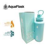 Aqua Flask Double Wall Insulated Bottle 32 oz – Turquoise Blue