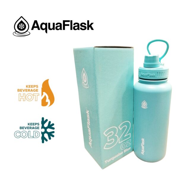 Aqua Flask Double Wall Insulated Bottle 32 oz – Turquoise Blue