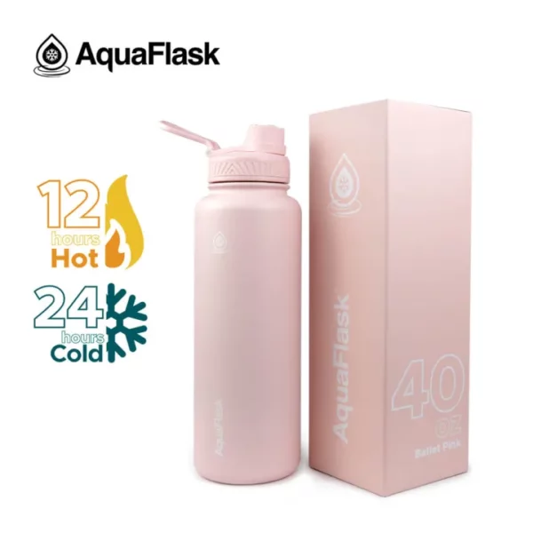 Aqua Flask Regular Lid Bottle 40 Oz- Ballet Pink