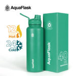 Aquaflask 40oz Wide Mouth Water Bottle – Aquamarine Green