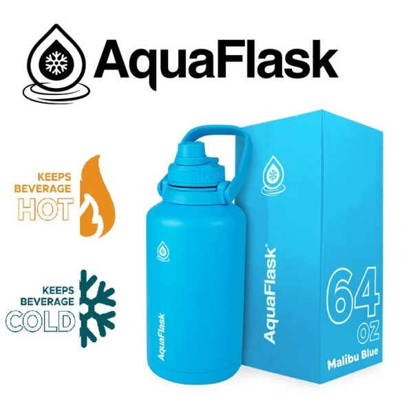 Aqua Flask Original Bottle  64 oz - Malibu Blue