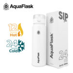 Aqua Flask SIP Bottle  24 oz - Arctic White