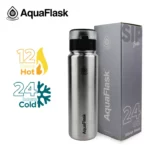 Aqua Flask SIP Bottle  24 oz - Silver Steel