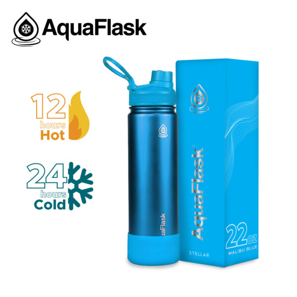 Aqua Flask Stellar Collection Insulated Water Bottle 22oz –Malibu Blue