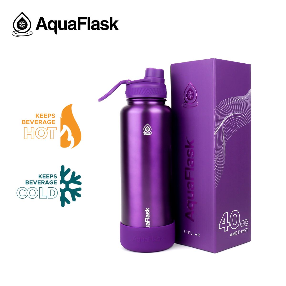 aqu 196 Aqua Flask Stellar Collection 40 oz - Amethyst - Image 1