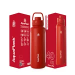 Aquaflask Wide Mouth Sports Lid Bottle – 40 oz Cherry Red