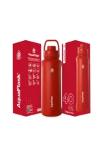 Aquaflask Wide Mouth Sports Lid Bottle – 40 oz Cherry Red