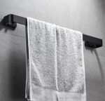 Single Towel Bar Iron Rust-Proof  45 x 8 x 1.5 cm - Black - Image 3