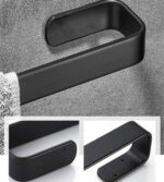 Single Towel Bar Iron Rust-Proof  45 x 8 x 1.5 cm - Black - Image 2