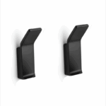 Iron Robe Hook Set of 2 - 1.8 × 2.5 × 5.5 cm - Black