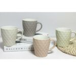 Porcelain Mug Collection  Hand Printed Floral Design | Set of 4 - 380 ml