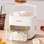 Easy Press Ice Cubes Bucket With Tong - White - Image 3