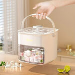 Easy Press Ice Cubes Bucket With Tong - White - Image 8