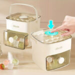 Easy Press Ice Cubes Bucket With Tong - White - Image 2