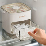 Easy Press Ice Cubes Bucket With Tong - White - Image 7