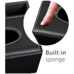 Rectangular Tissue Box Cover with Remote Control Holder – Black - Image 5