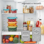 Set 3 Pieces Snipslock Containers-Square 1,2L Mix Colours - Image 3